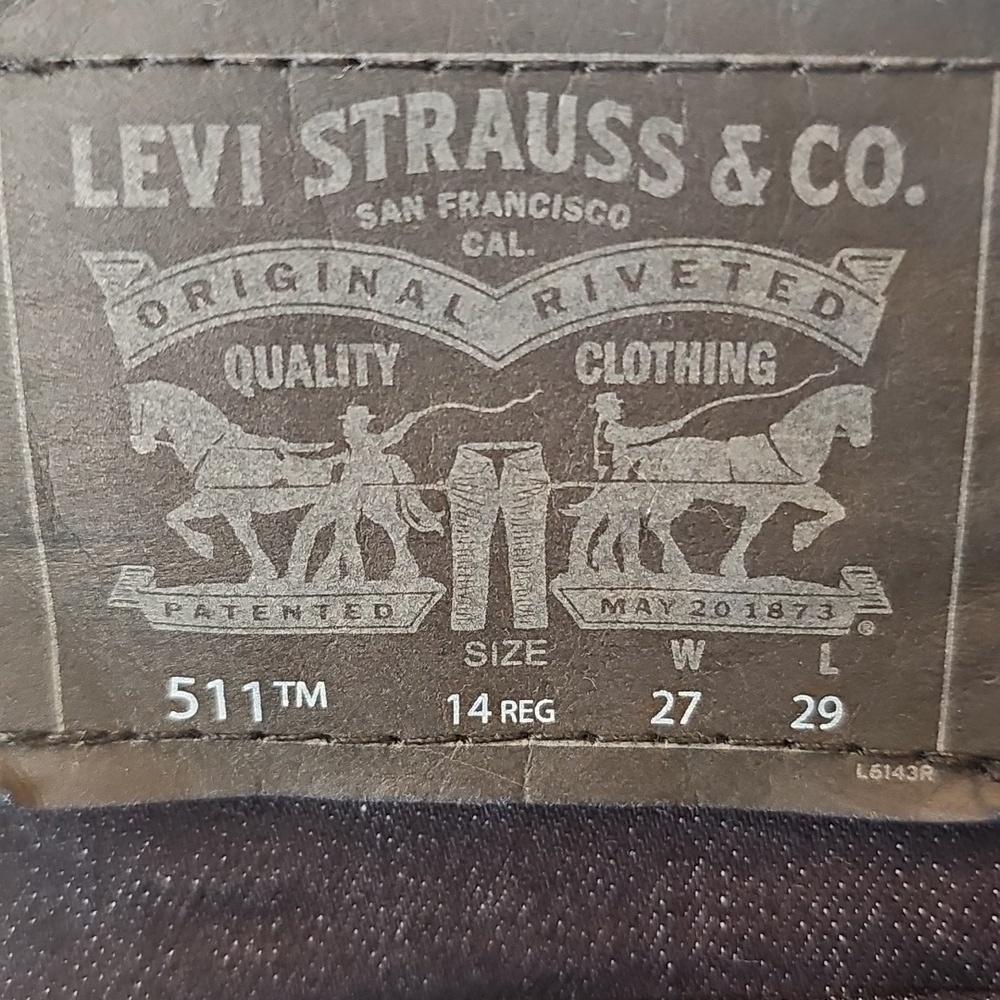 Levi's Boys Dark Blue Slim Jeans, Size 14 Reg - Picture 5 of 5
